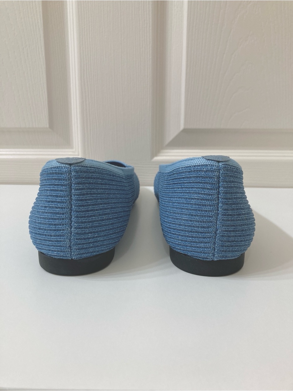 Vivaia Margot 2.0 Denim Blue Square Toe V Cut Washable Knit Flats 8.5 EU 39.5 - Picture 8 of 11